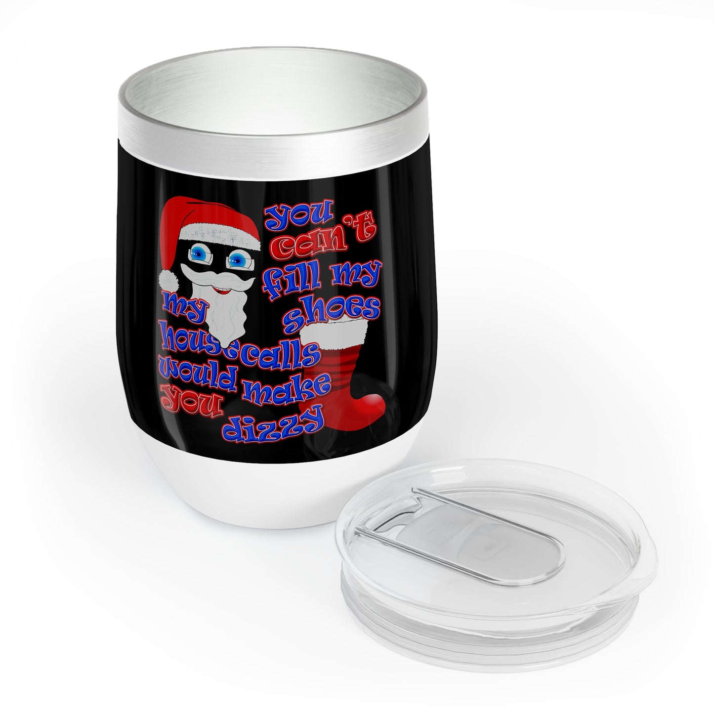 santa's shoes - Chill Wine Tumbler (black)