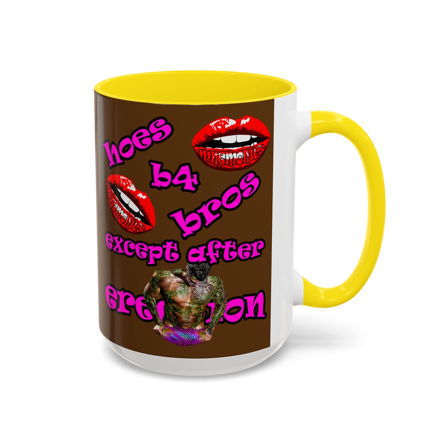 hoes b4 bros - Accent Mug (brown)