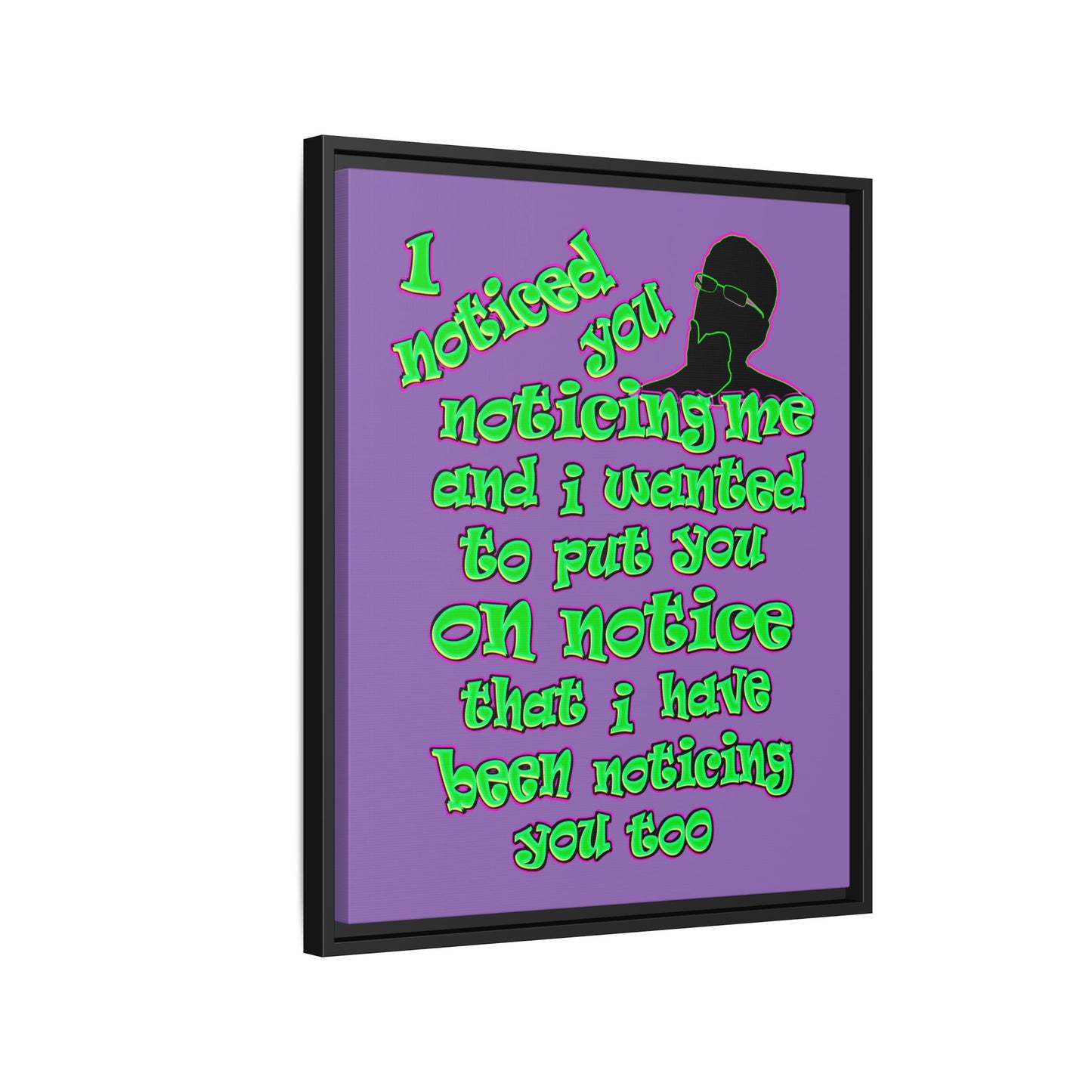 noticed you noticing - framed canvas art (light purple)