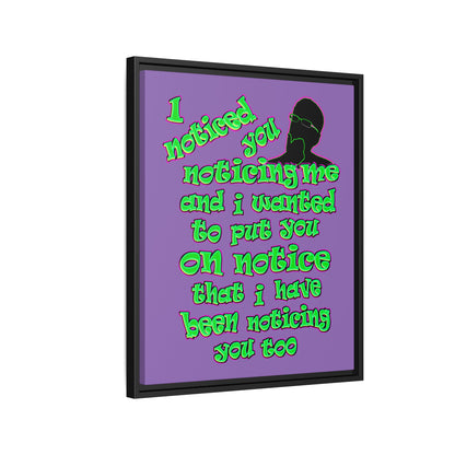 noticed you noticing - framed canvas art (light purple)