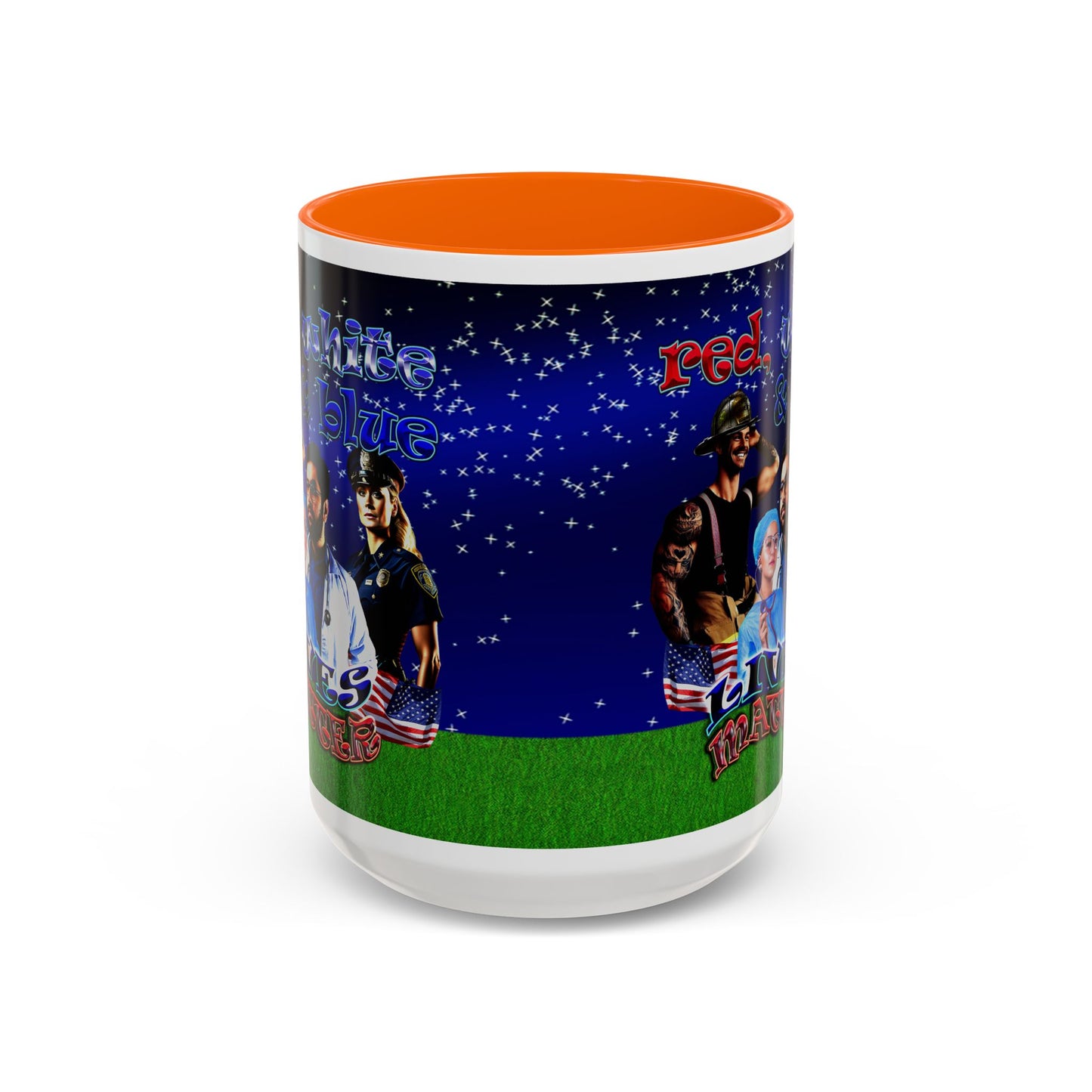 rw&b lives matter - Accent Mug ('snoops' background)