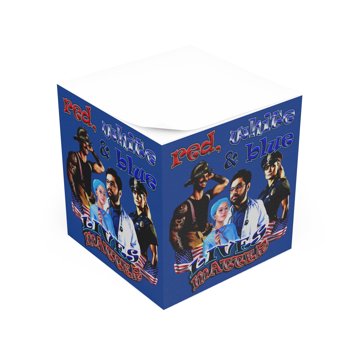 rw&b lives matter - note cube (dark blue)