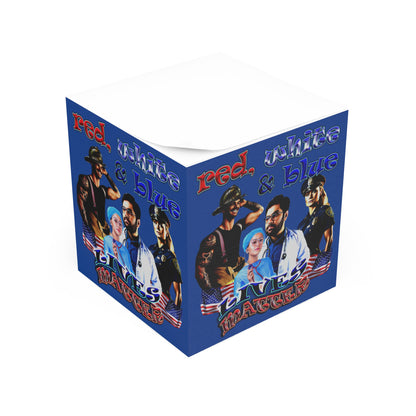 rw&b lives matter - note cube (dark blue)
