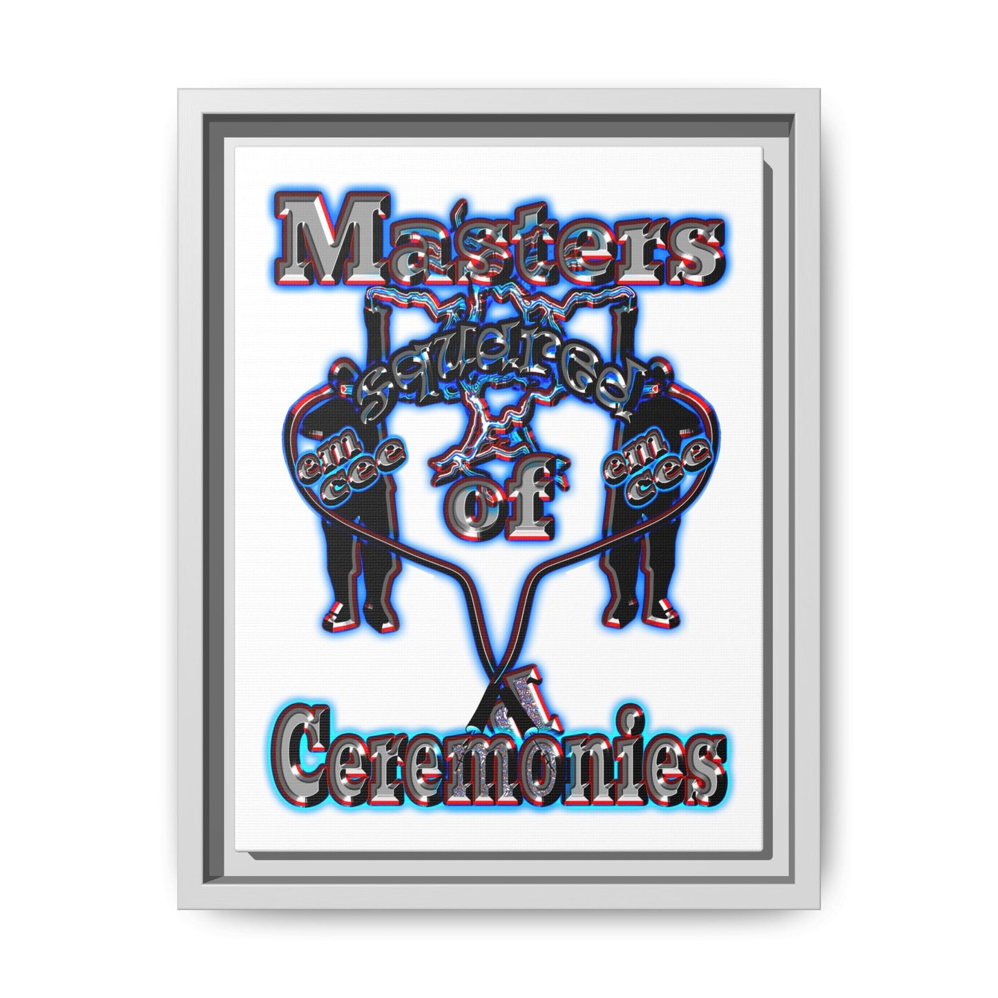 em cee squared - framed canvas art (white)