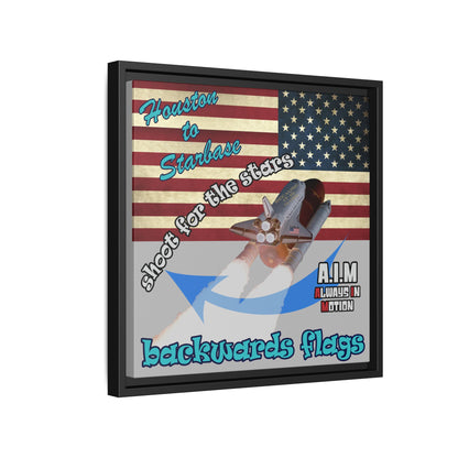 shoot for the stars - framed canvas art (light grey)