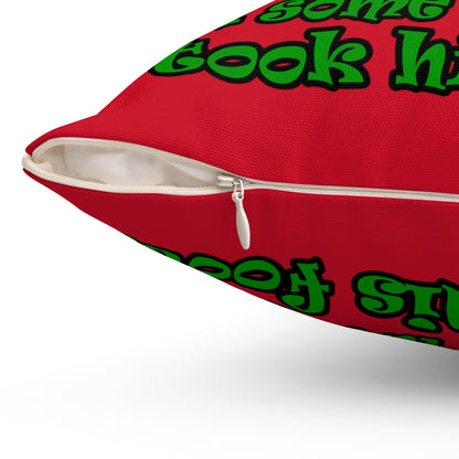 turtle race - Spun Polyester Square Pillow - (dark red)