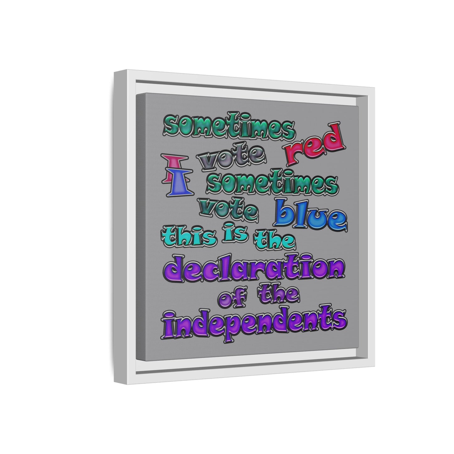 declaration of the independents - framed canvas art (grey)