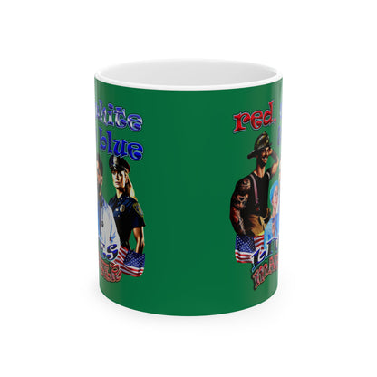 rw&b lives matter - White Mug (dark green)