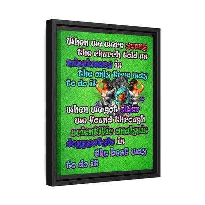 doggystyle - framed canvas art (green turf)