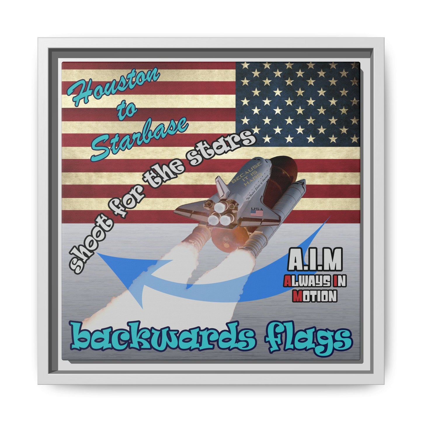 shoot for the stars - framed canvas art (brushed nickel)