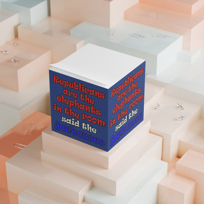 donkeys and elephants - note cube (dark blue)