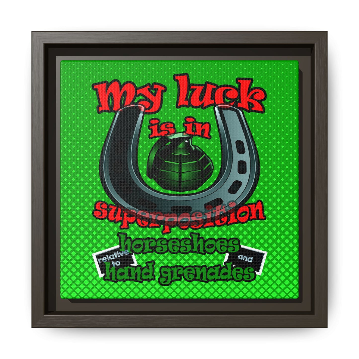 my luck - framed canvas art (logo green)