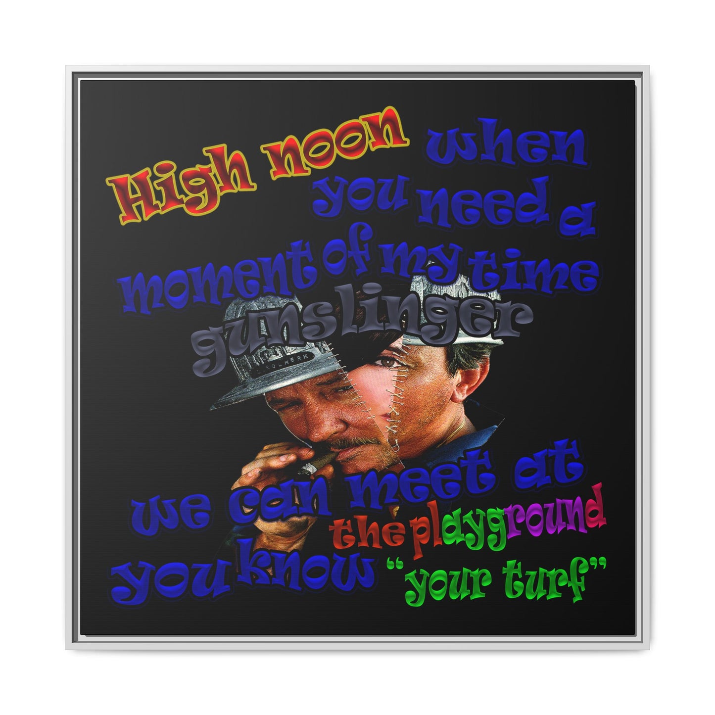 high noon - framed canvas art (black)