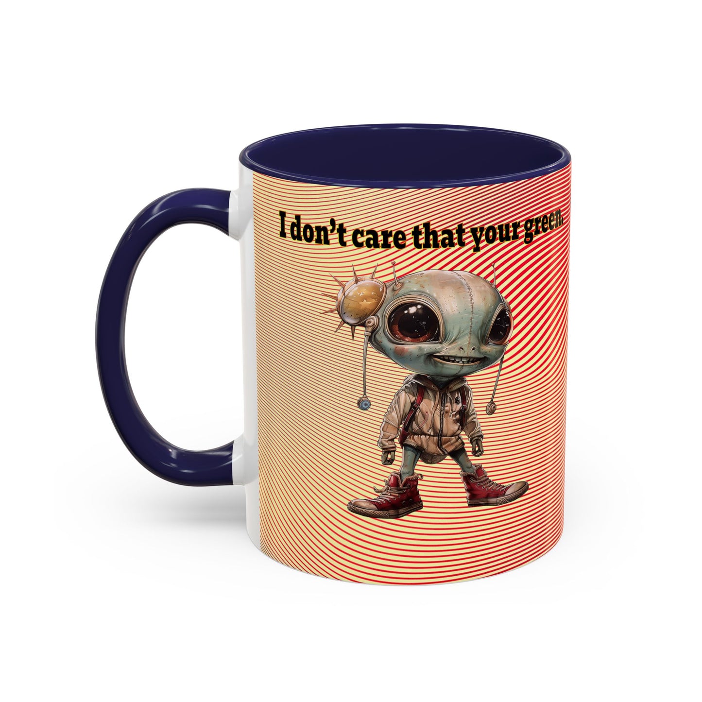 I don't care that your grey - Accent Mug (yellow-orange wave)