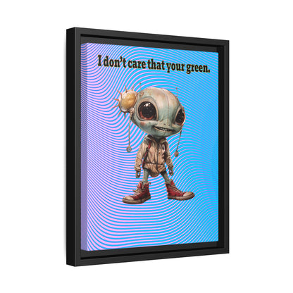 I don't care that your green - framed canvas art (light blue-purple wave)