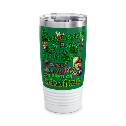 christmas spirits of boston - Ringneck Tumbler, 20oz (dark green)