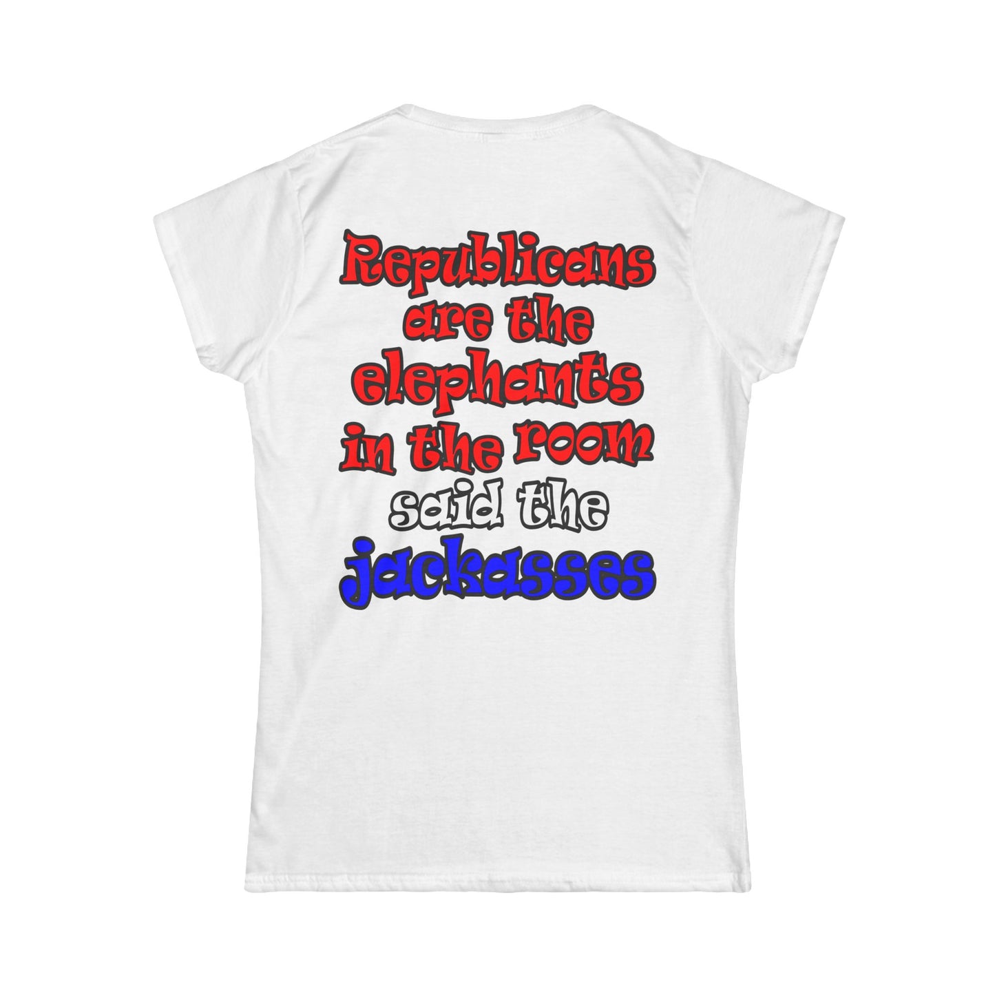 donkeys and elephants - Women's Softstyle Tee