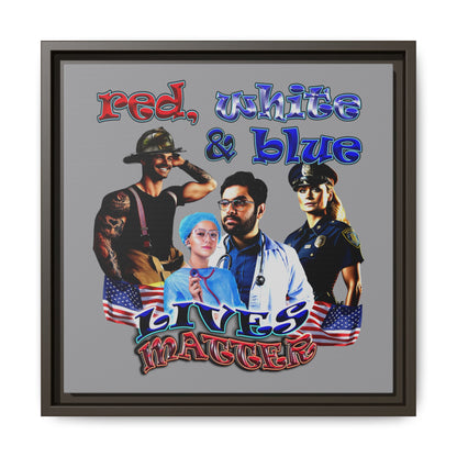 rw&b lives matter - framed canvas art (grey)