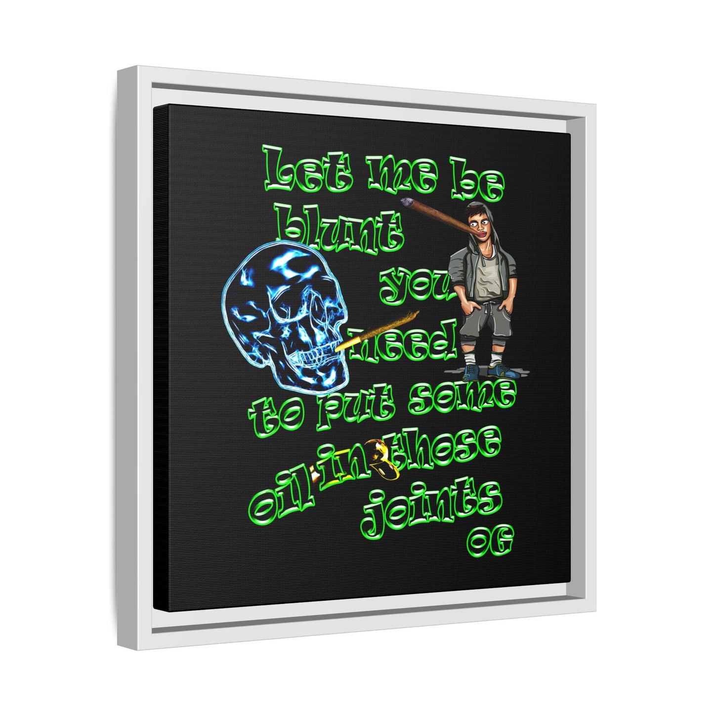 og - framed canvas art (black)