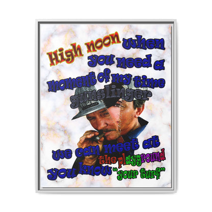 high noon - framed canvas art (white marble)