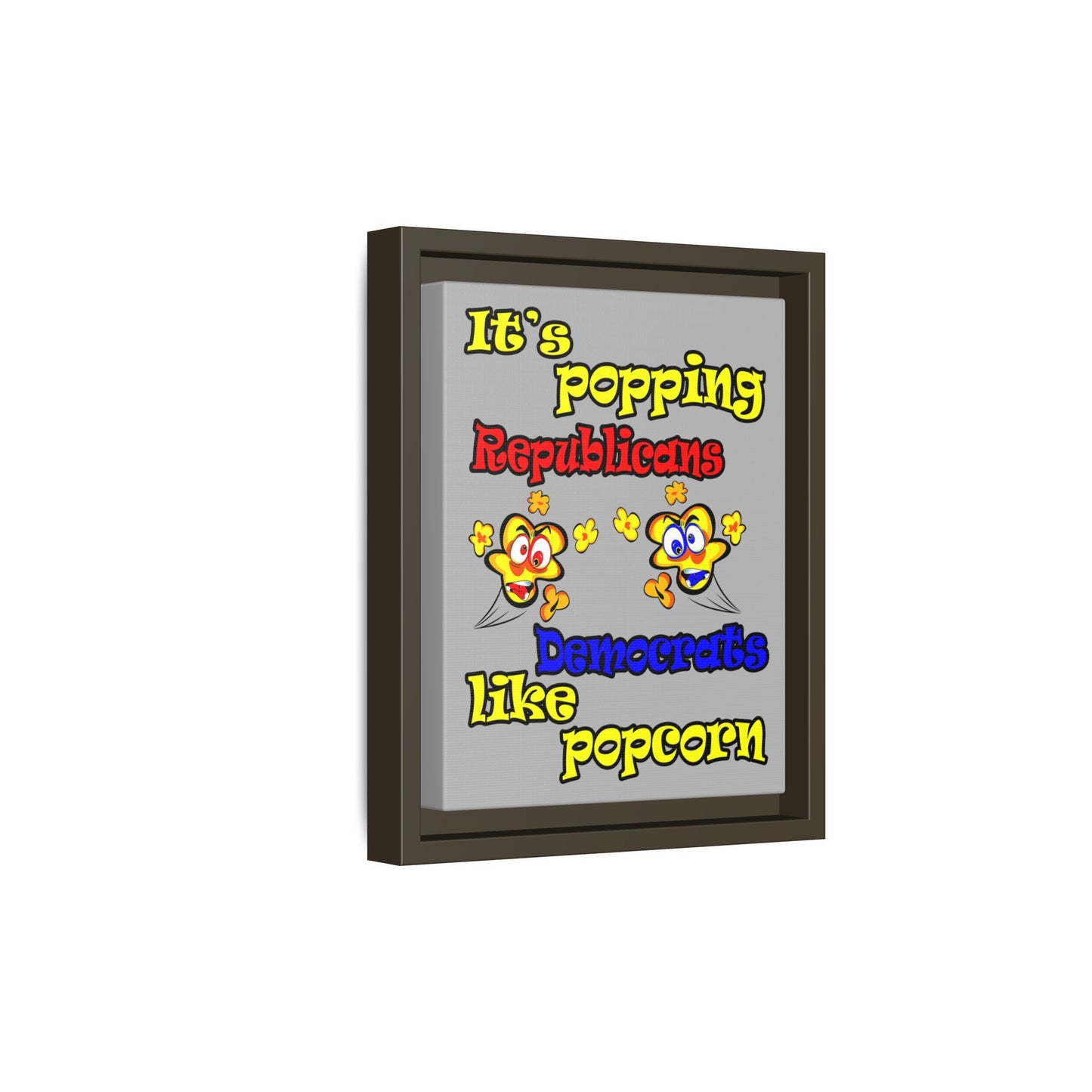 popping like popcorn - framed canvas art (light grey)