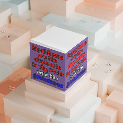 donkeys and elephants - note cube (light purple)