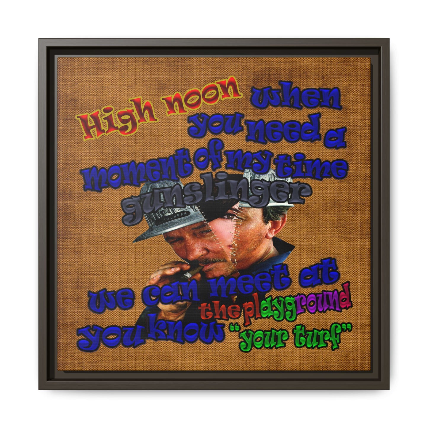 high noon - framed canvas art (brown papyrus)