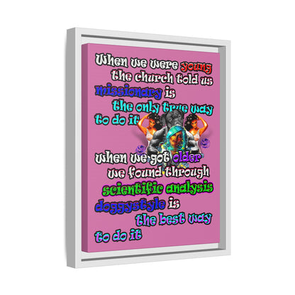doggystyle - framed canvas art (light pink)