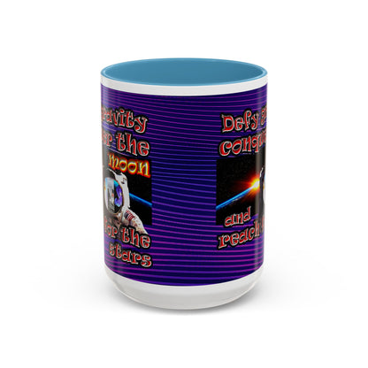 defy conquer reach - Accent Mug (purple wave)