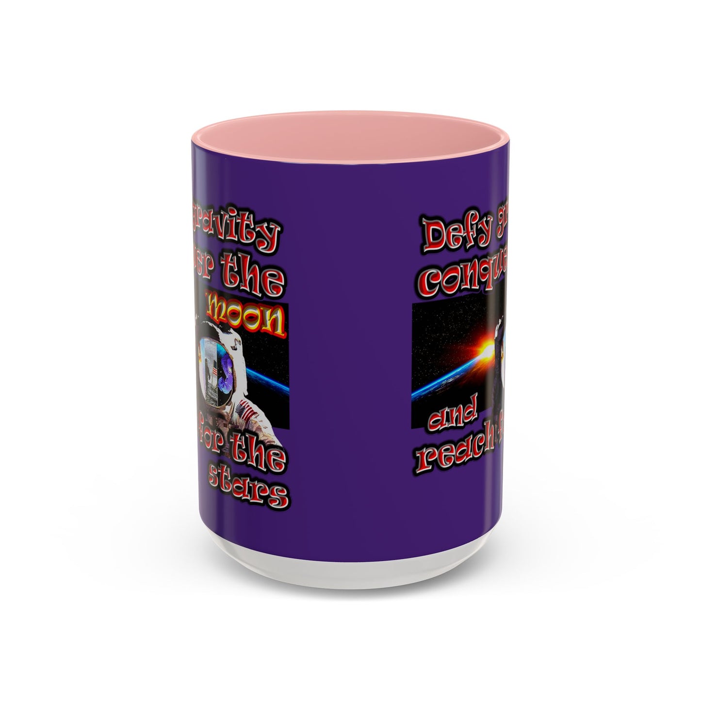 defy conquer reach - Accent Mug (purple)