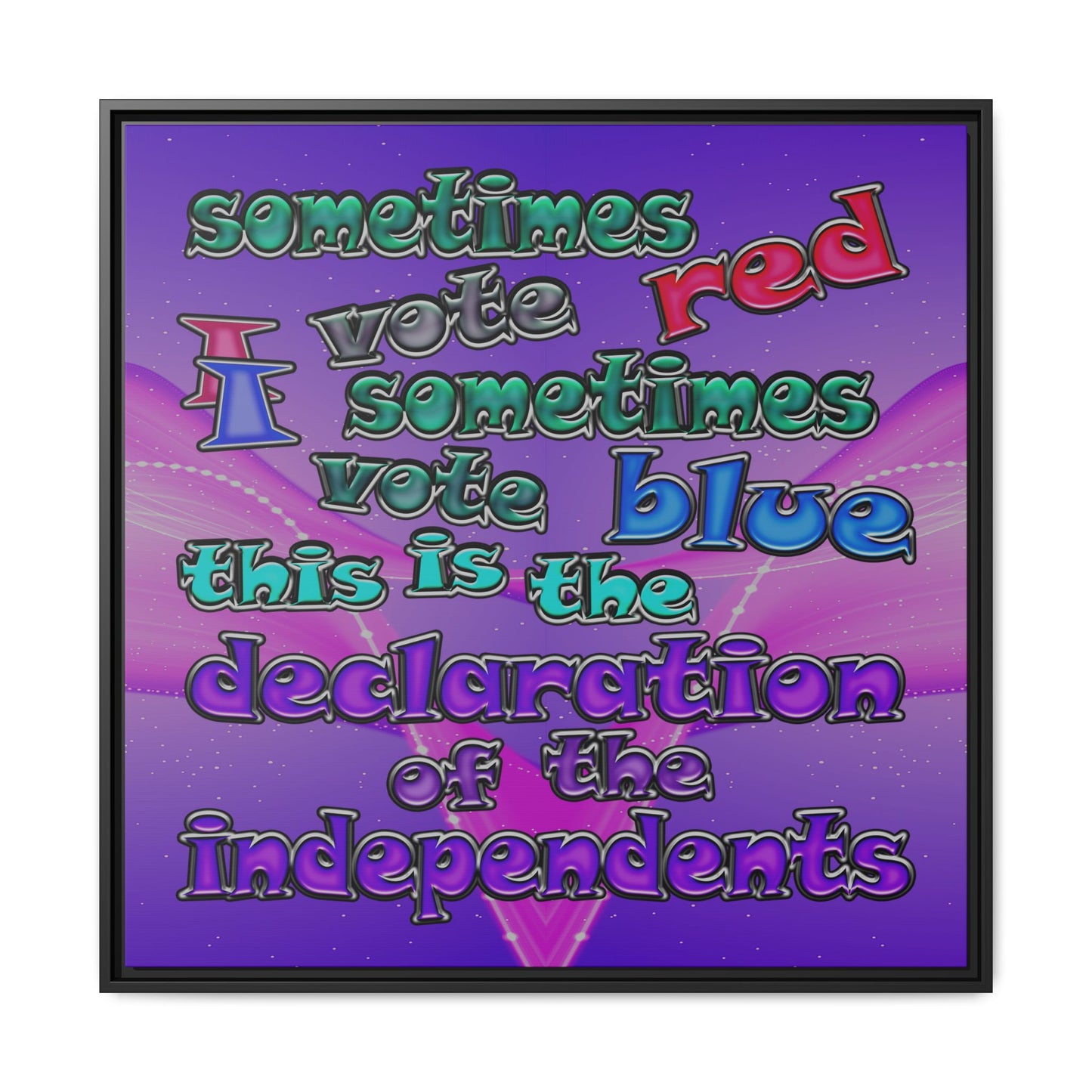 declaration of the independents - framed canvas art (purple-pink wave)