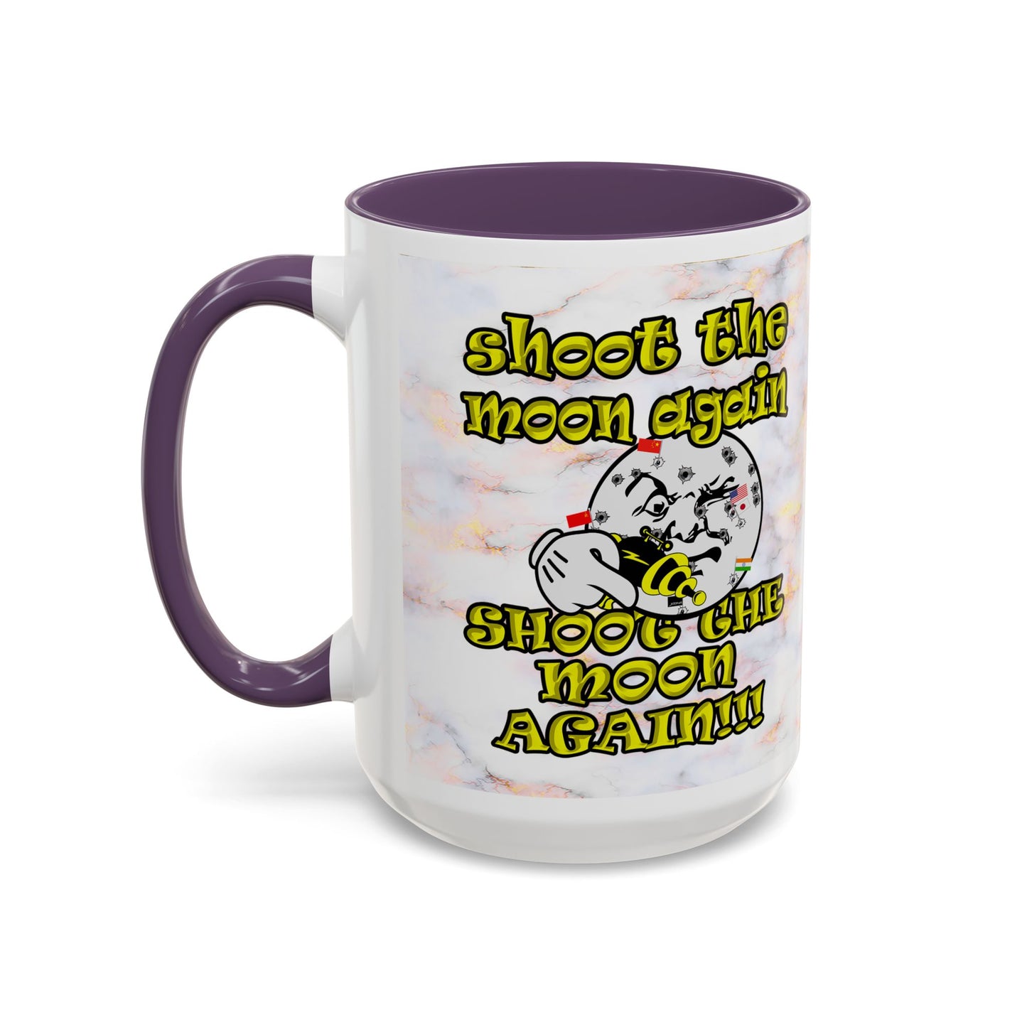 shoot the moon again - Accent Mug (white marble)
