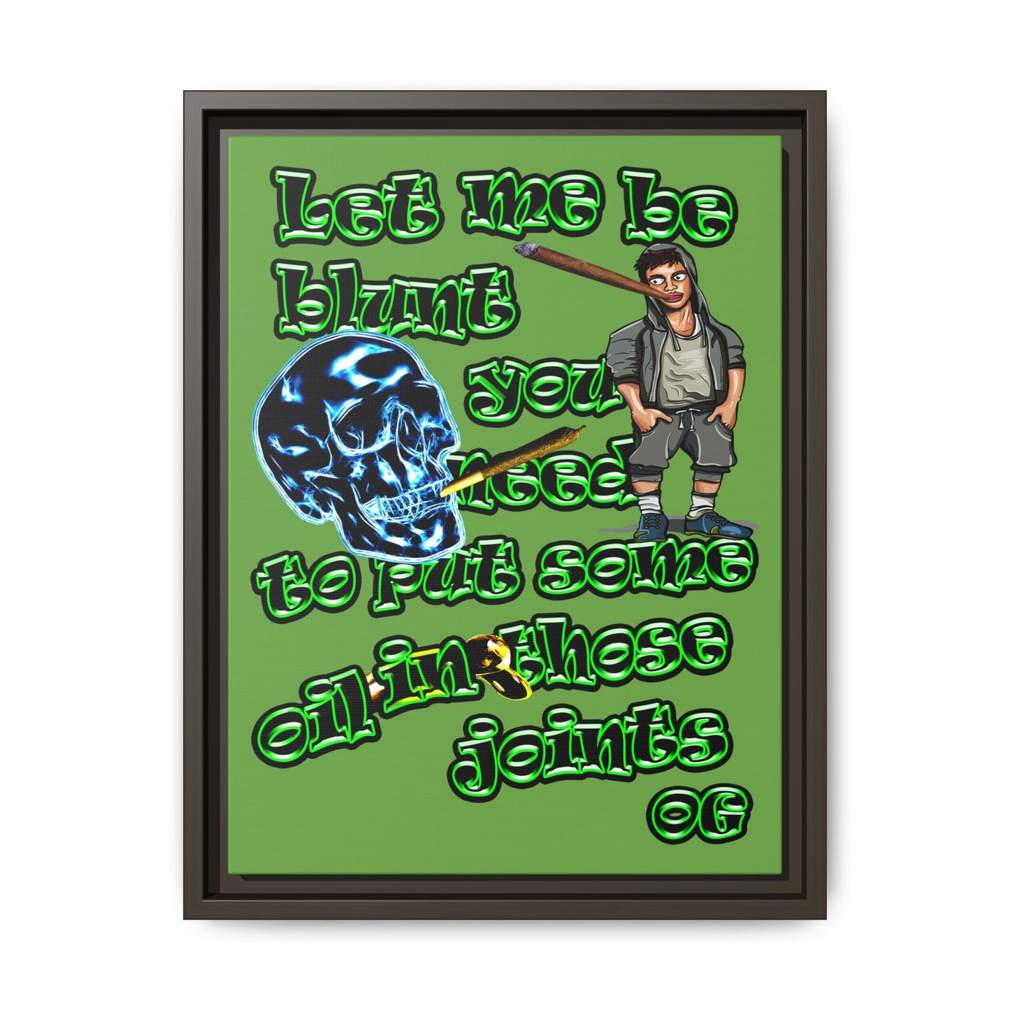 og - framed canvas art (green)