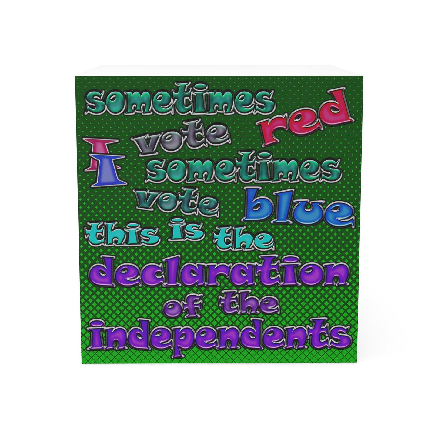 declaration of the independents - note cube (logo green)