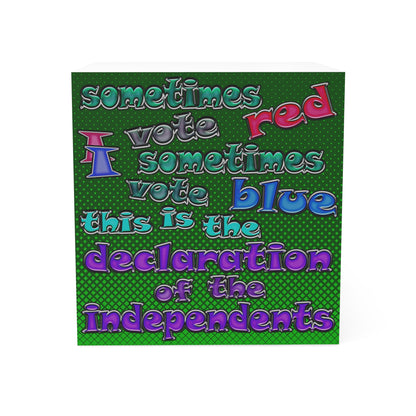 declaration of the independents - note cube (logo green)