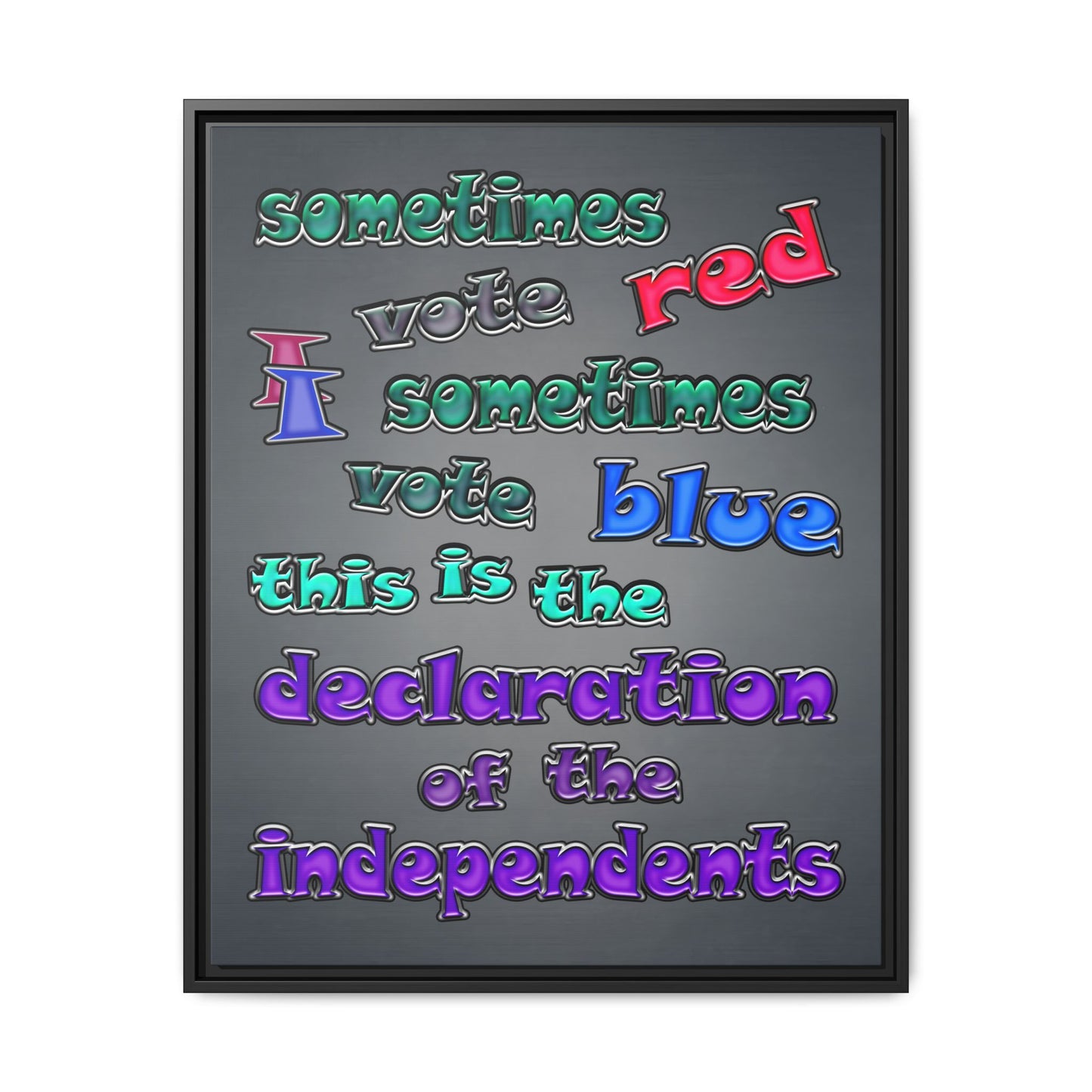 declaration of the independents - framed canvas art (grey-light grey)
