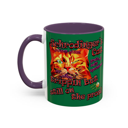 schrodinger's cat - Accent Mug (dark green)