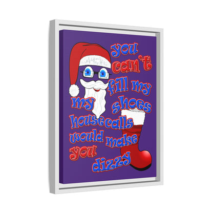 santa's shoes - framed canvas art (purple)