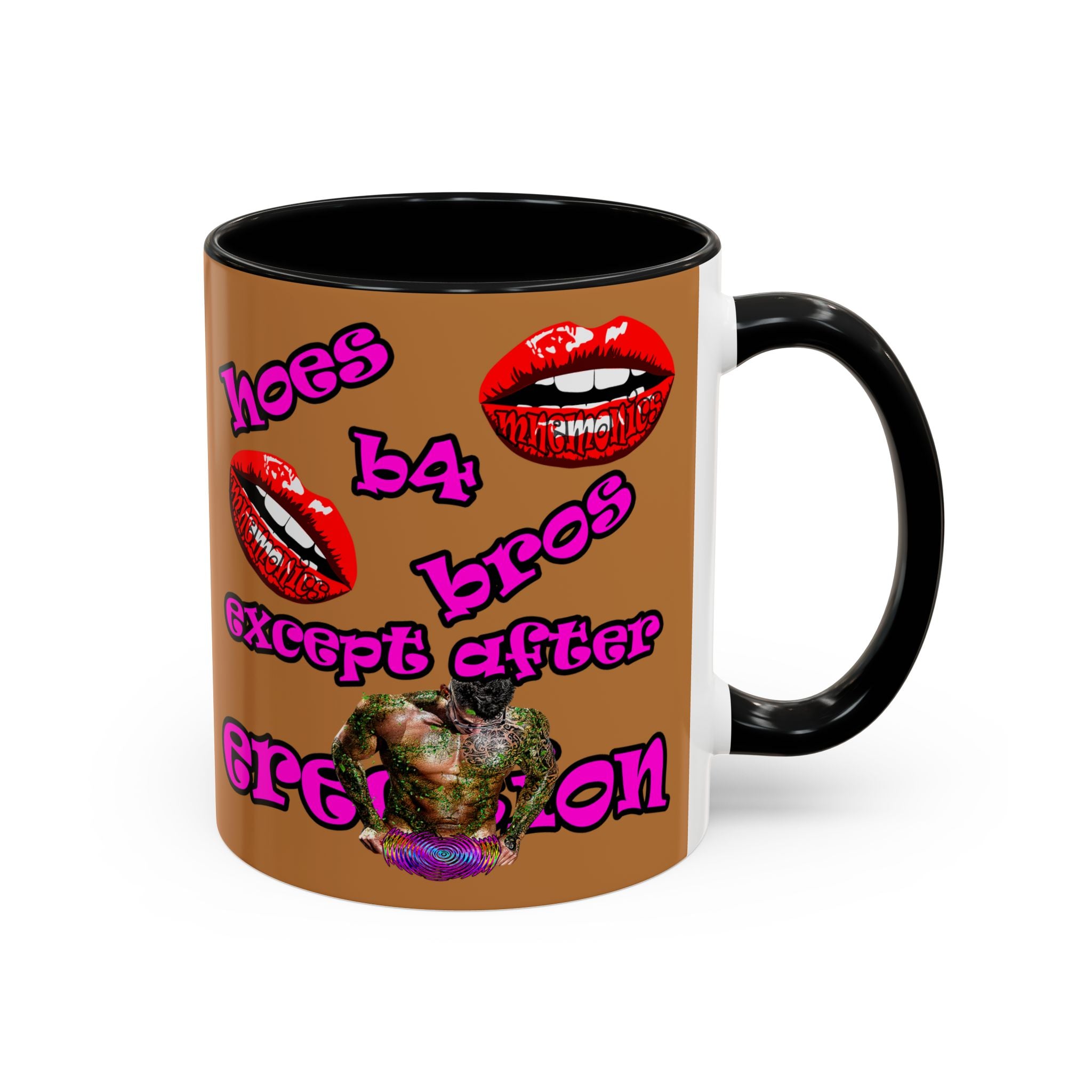 hoes b4 bros - Accent Mug (light brown)