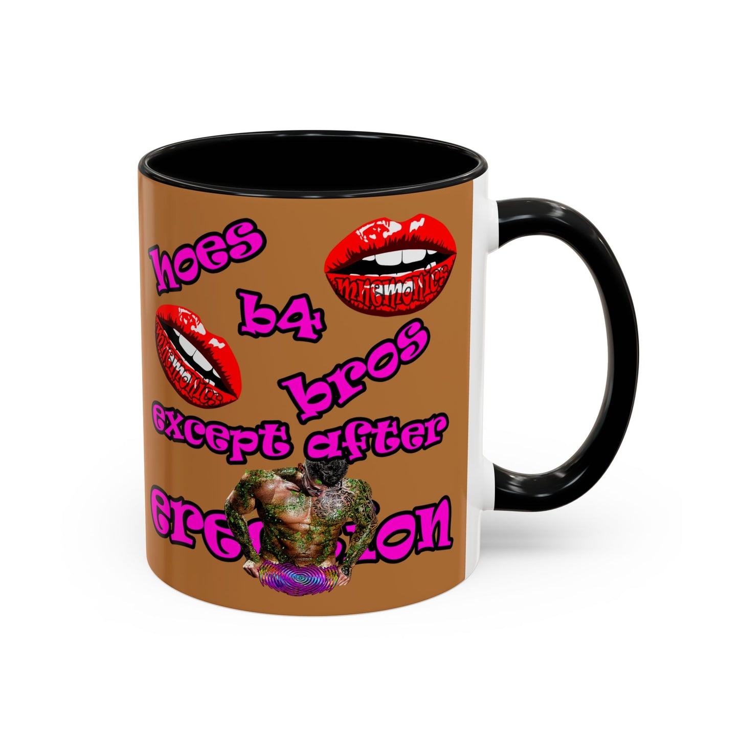 hoes b4 bros - Accent Mug (light brown)