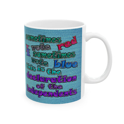 declaration of the independents - White Mug (faded blue)