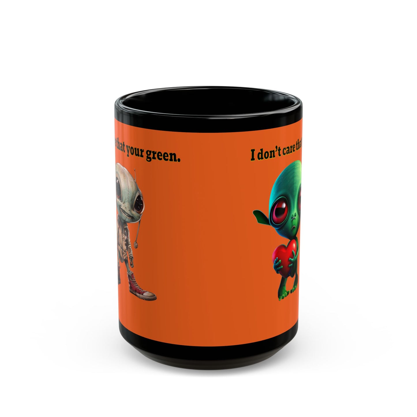 I don't care that your grey - Black Mug (orange)