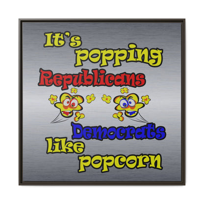 popping like popcorn - framed canvas art (brushed nickel)