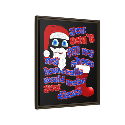 santa's shoes - framed canvas art (black)