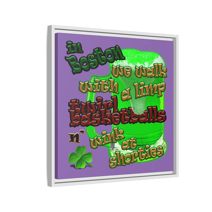 celtics logo - framed canvas art (light purple)