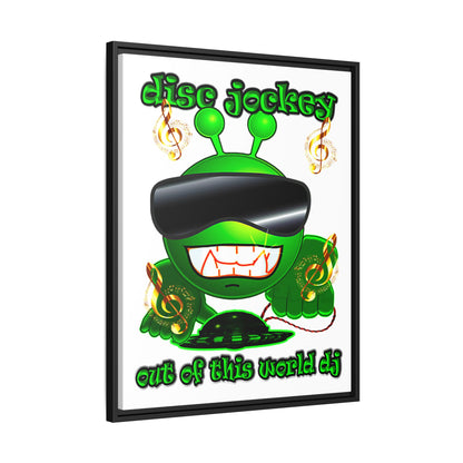 disc jockey - framed canvas art (white)