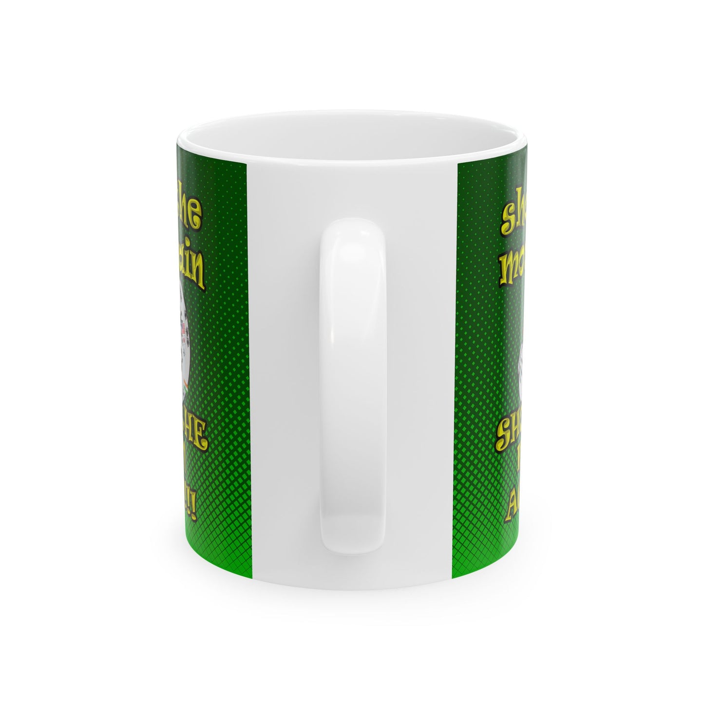 shoot the moon again - White Mug (logo green)