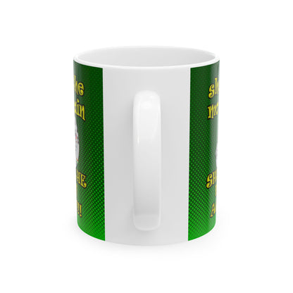 shoot the moon again - White Mug (logo green)