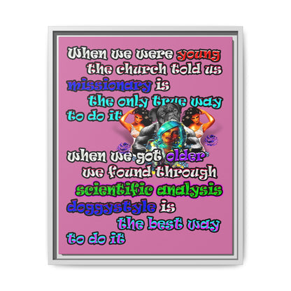 doggystyle - framed canvas art (light pink)