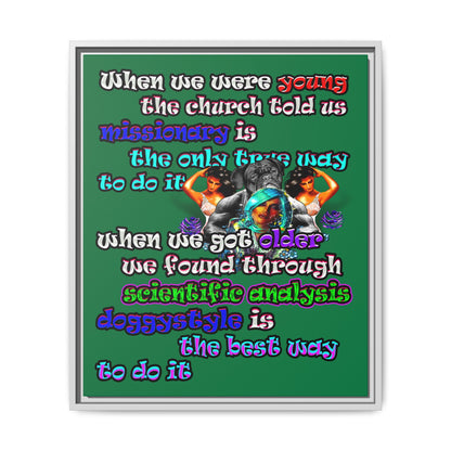 doggystyle - framed canvas art (dark green)